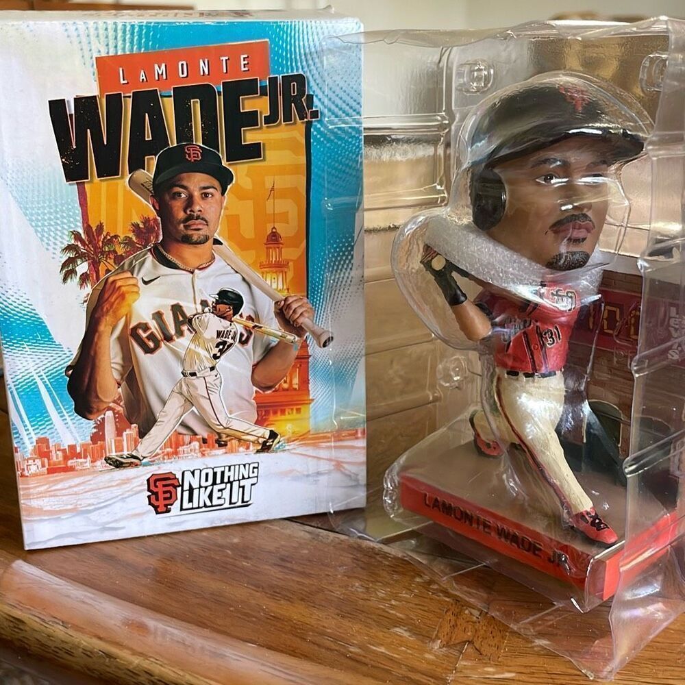 New In Box! SF Giants LaMonte Wade Jr. 100th Splash Hit Bobblehead (w/replica wa